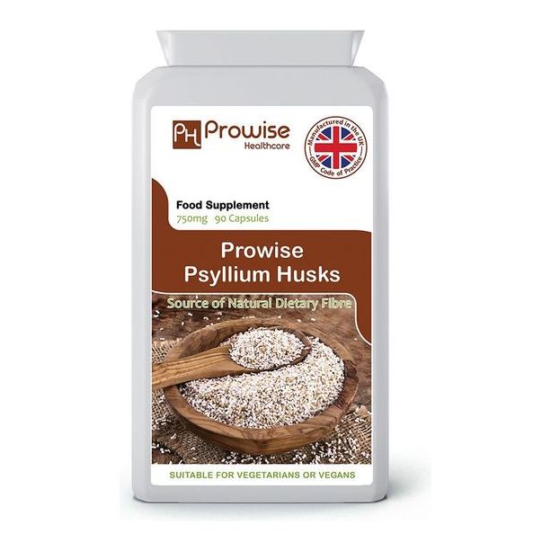 Psyllium Husks 750mg x 90 Capsules by Prowise Healthcare
