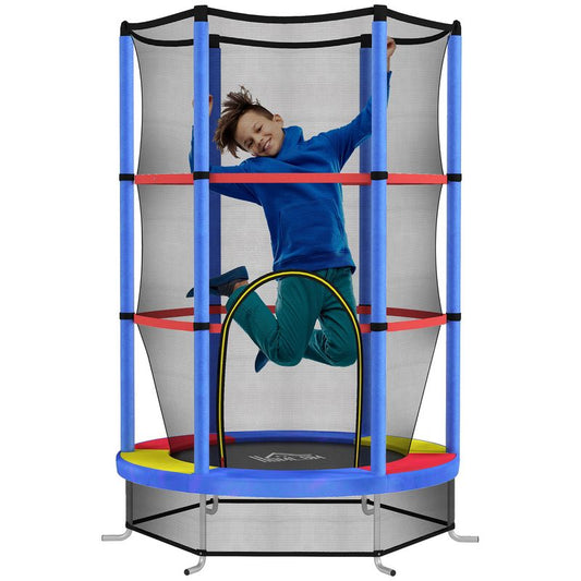 HOMCOM Kids Trampoline Mini Bouncer w/ Enclosure Net for 3-6 Years