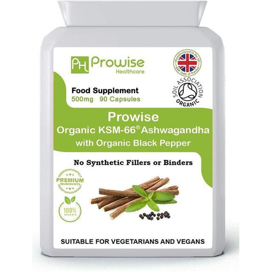 KSM-66 Ashwagandha with Organic Black Pepper 500mg 90 Capsules