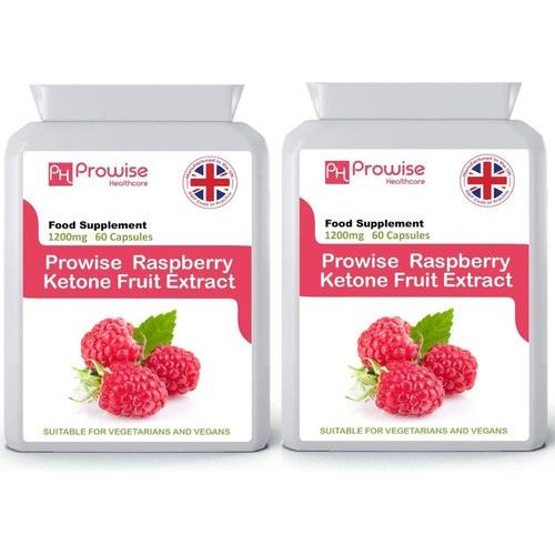 Raspberry Fruit Extract 1200mg - 60 Cap x 2 Pack - UK Manufactured | GMP Standards by Prowise Healthcare